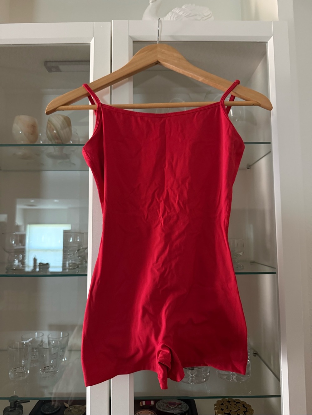 Garage Red Spaghetti-strap Slip Romper